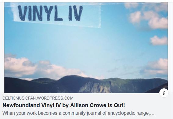 Celtic Music Fan - Newfoundland Vinyl IV by Allison Crowe is Out!