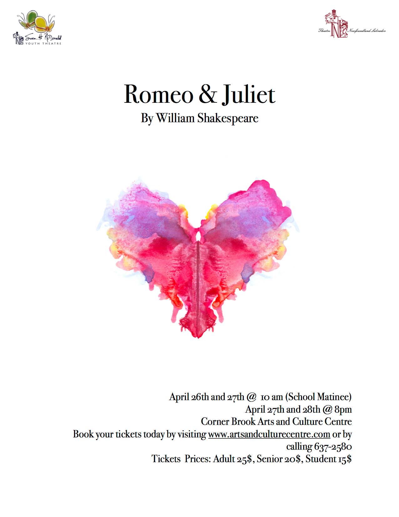 Romeo and Juliet - Theatre Newfoundland and Labrador (TNL) and Sara…H McDonald Youth Theatre